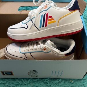 White Multicolor Women's Low-Top Sneakers